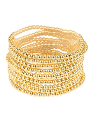 Metal Ball Beaded Stretch Bracelet Set