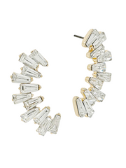 Crystal Moon Shape Post Earring