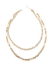 Double Layered Metal Chain Necklace