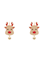 Christmas Rudolph Glitter Dangle Earrings