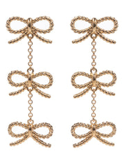 Bow Metal Linked Post Dropdown Earrings