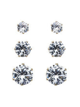 CZ Round 3 Pair Earring Set
