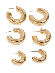 Thick Circle Hoop Earring Set