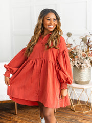 Leave A Message Button Up Dress