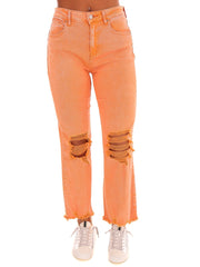 Hail Mary Distressed Straight Jeans