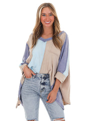 Catch the Wind Oversized Colorblock Top
