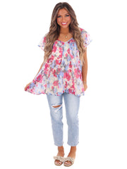 What About Us Floral Tunic Top