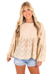 Need You Now Eyelet Babydoll Top