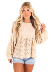 Need You Now Eyelet Babydoll Top