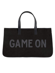 Game On Black Canvas Tote