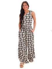 Best Shot Print One Shoulder Jumpsuit