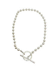 Silver Ball Toggle Necklace