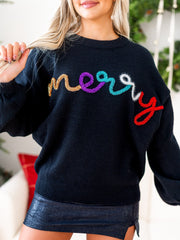 Merry Metallic Tinsel Sweter