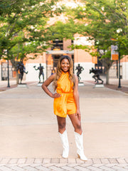 Field Goal Frenzy Satin Romper