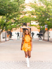 Field Goal Frenzy Satin Romper