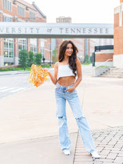 Hustle for It Rhinestone Crop Top