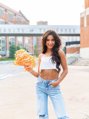 Hustle for It Rhinestone Crop Top