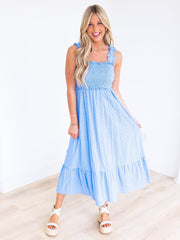 I Wonder Eyelet Maxi Dress
