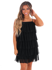 Shock and Awe Ruffled Tulle Mini Dress