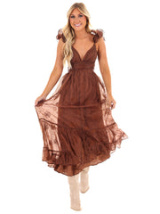 A Vision in Floral Embroidered Maxi Dress