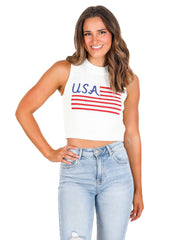 Born to Sparkle USA Crop Top