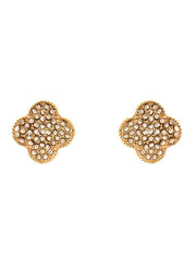 15mm Rhinestone Clover Post Earring