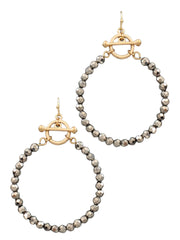 Bead Circle Toggle Earrings
