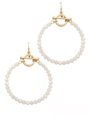Bead Circle Toggle Earrings