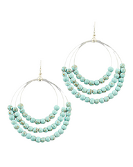 Wire & Stone Turquoise Bead Circle Earring