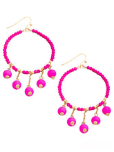 Circle Beaded Fringe Drop Earrings