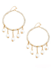 Circle Beaded Fringe Drop Earrings