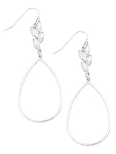 Rhinestone Leaf Teardrop Cutout Earrings
