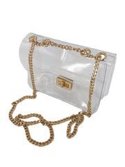 Clear Snap Closure Crossbody Bag