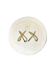 Crossroads Pave Criss Cross Stud