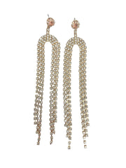 Arched Rhinestone Drop Earrings
