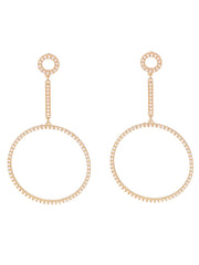 Pearl Bar Dangle Hoop Earrings