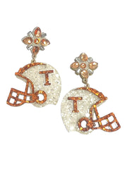 Helmet On Glitter Earrings