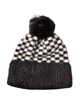 Checker Pom Pom Beanie