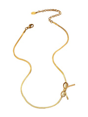 Herringbone Chain Bow Choker Necklace