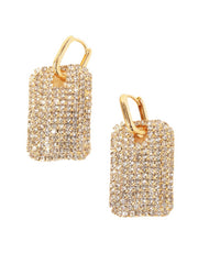 Pave Rectangle Dangle Earrings