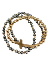 Beaded Cross Stack Bracelet