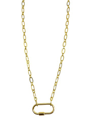 Charm Necklace Carabiner Lock with Unique Chain