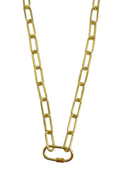 Charm Necklace Carabiner Lock with Thick Chain
