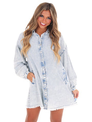 You'll Be With Me Denim Shirt Dress
