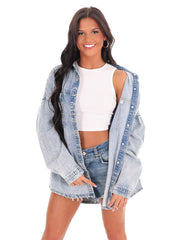 Paper Hearts Oversized Denim Shacket