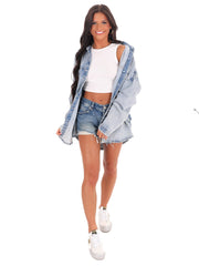 Paper Hearts Oversized Denim Shacket