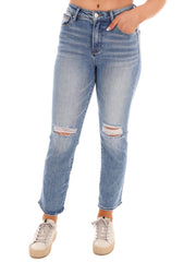 In My Feelings Slim Straight Ankle Jeans