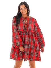 All Is Calm Plaid Mini Dress