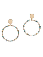 Glass & Square Metal Earrings