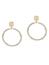 Glass & Square Metal Earrings